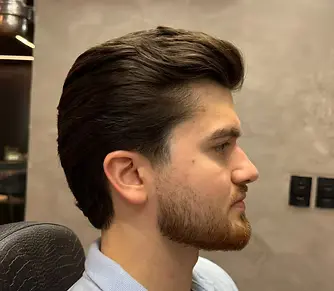 Cliente depois do corte e barba